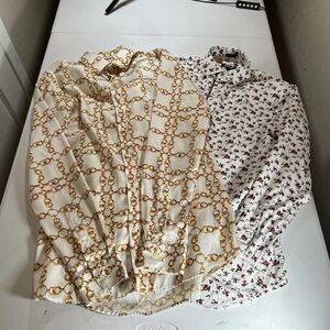 X2 express Zara Men's Gold Chain Button Down Shirt Sz s